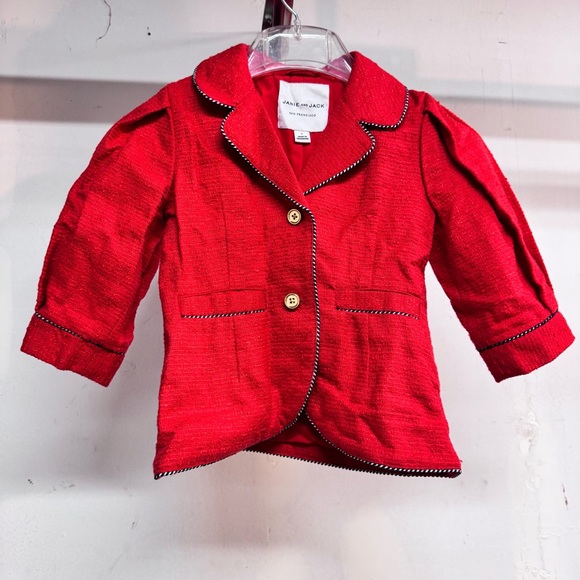 Janie and Jack Other - Janie and Jack Red Blazer Jacket Gold Buttons Girls Toddler Size 5